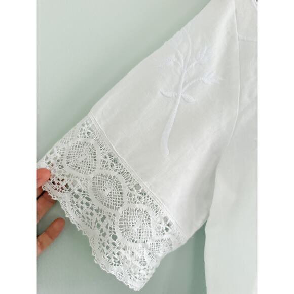 Madewell | NWT Embroidered Lace Button-Up Shirt in White | Sz S - Picture 4 of 12